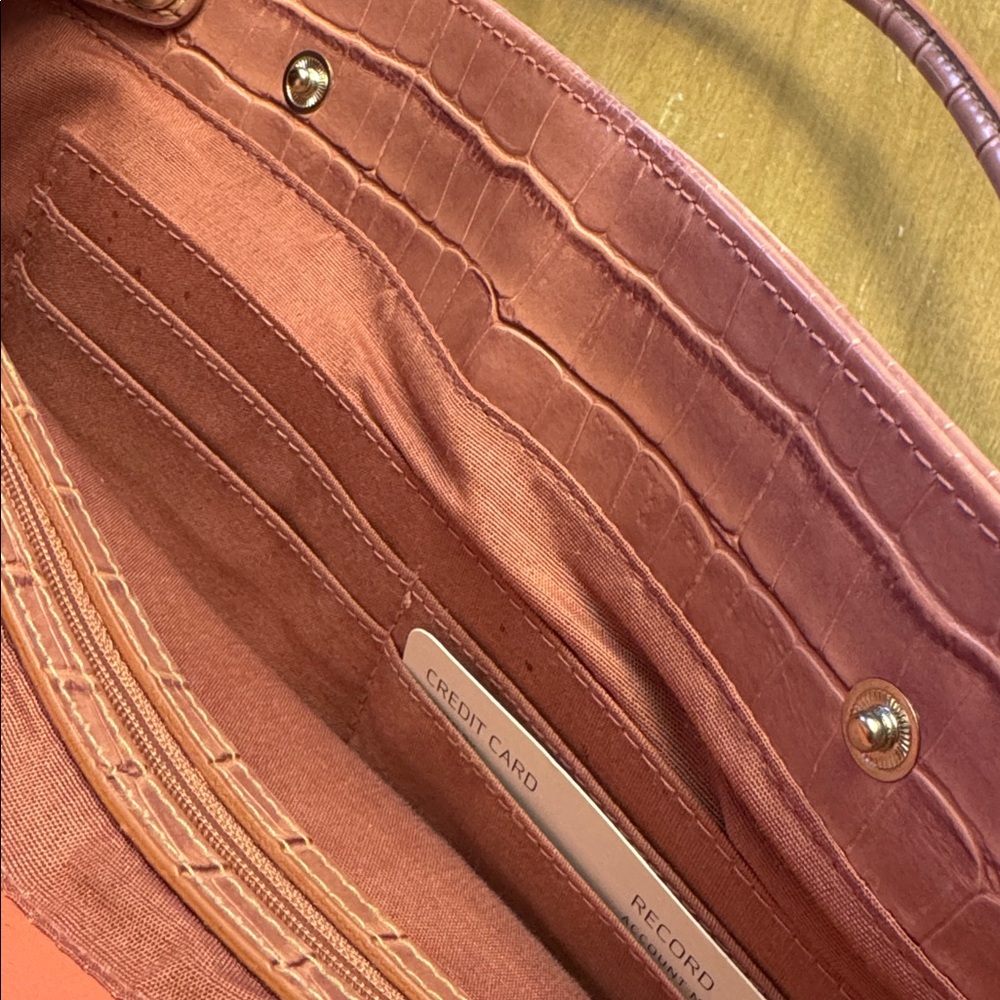 Pink Crocodile-Embossed Handbag - Picture 14 of 15